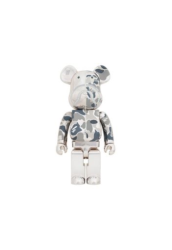 Bearbrick x BAPE Camo Shark 1000% Silver