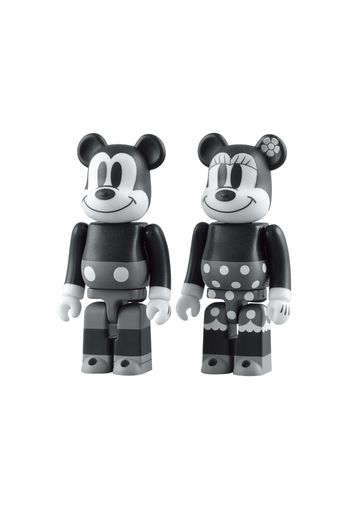 Bearbrick Mickey Mouse & Minnie Mouse Black & White Ver. 100% 2 Pack Black/White