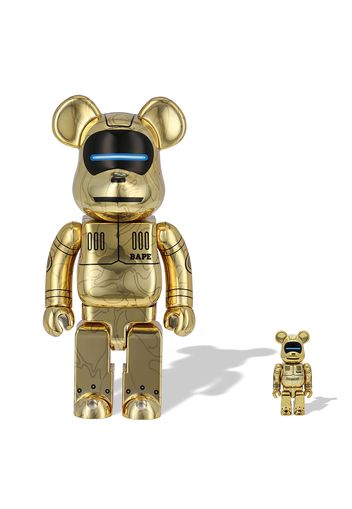 Bearbrick x BAPE x Hajime Sorayama Baby Milo 100% & 400% Set Gold