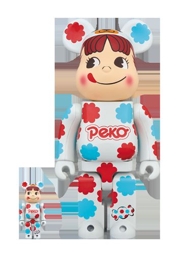 Bearbrick Costume Peko-Chan Milky White Plated 100% & 400% Set White