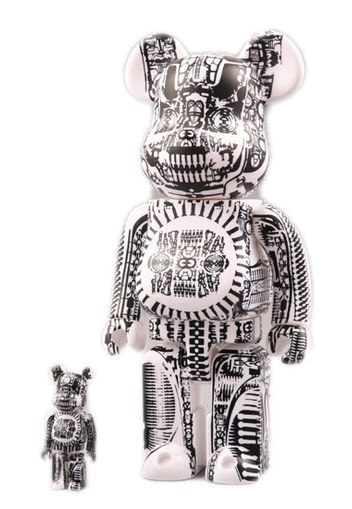 Bearbrick World Wide Tour H.R. Giger 100% & 400% Set White