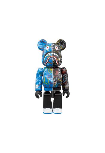 Bearbrick x BAPE Line Camo Shark 100% & 400% Set Blue/Black