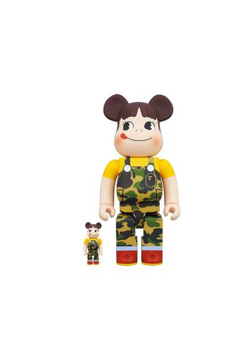 Bearbrick x BAPE Peko-chan 100% & 400% Set Green Camo