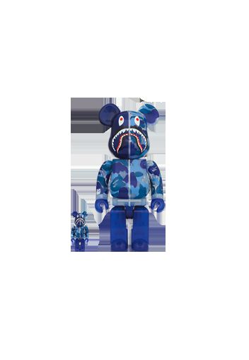 Bearbrick x BAPE ABC Camo Shark 100% & 400% Set Clear Blue