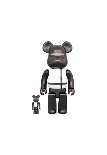 Bearbrick Medicom Toy Plus 100% & 400% Set Black Chrome Ver.