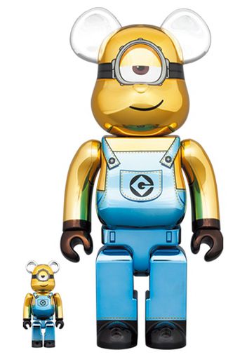 Bearbrick x Minions Stuart Chrome Ver. 100% & 400% Set