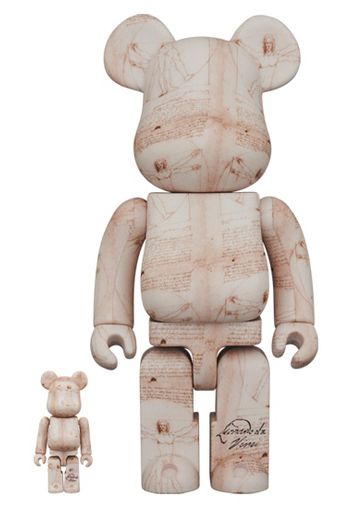 Bearbrick Leonardo da Vinci (Vitruvian Man) 100% & 400% Set