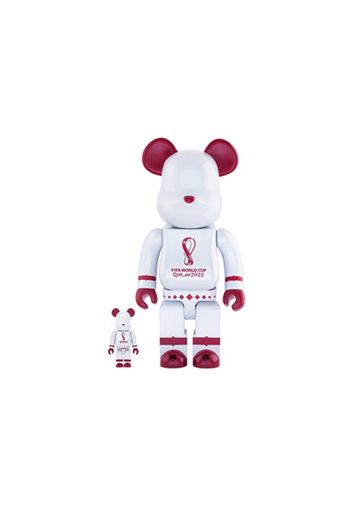 Bearbrick x FIFA World Cup Qatar 2022 100% & 400% Set White Chrome