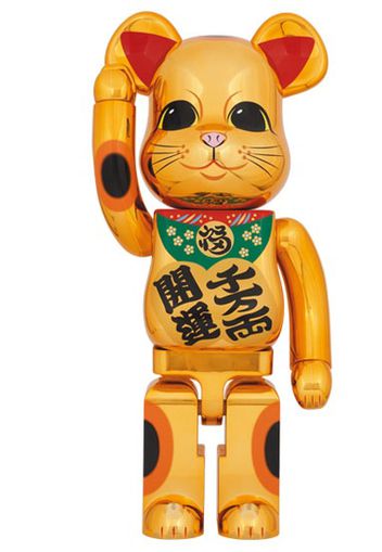 Bearbrick Lucky Cat Good Luck Ten Million Ryo 1000% Gold Plated