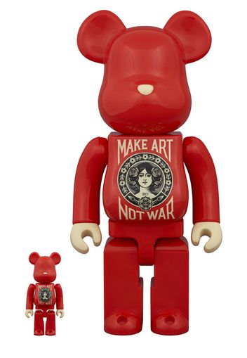 Bearbrick x DesignerCon Shepard Fairey "Make Art Not War" Special Edition 100% & 400% Set Red