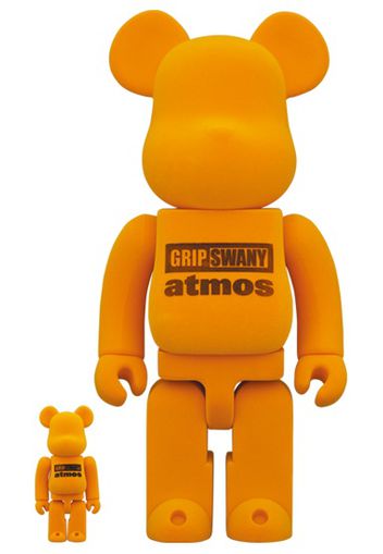 Bearbrick x atmos x GRIPSWANY 100% & 400% Set Orange