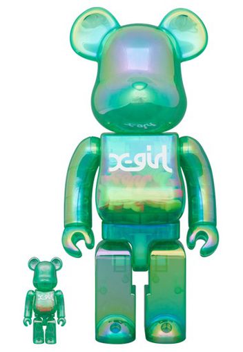 Bearbrick X-Girl 100% & 400% Set Clear Green