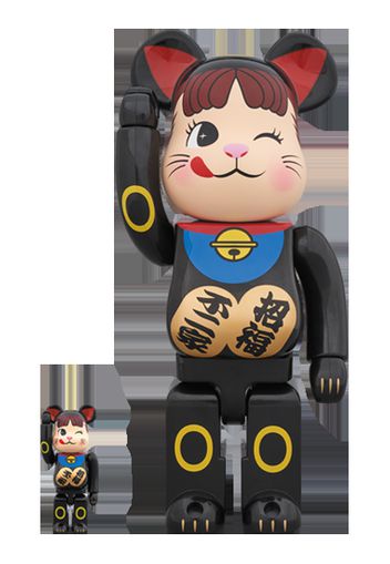 Bearbrick Beckoning Cat Peko Chan 100% & 400% Set Black