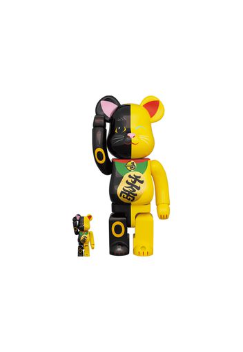 Bearbrick Maneki Neko 100% & 400% Set Black/Yellow