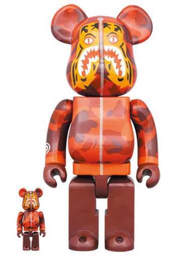 Bearbrick x BAPE Camo Tiger 100% & 400% Set Red