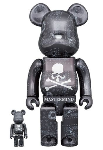 Bearbrick x Mastermind World 100% & 400% Set Black Bandana