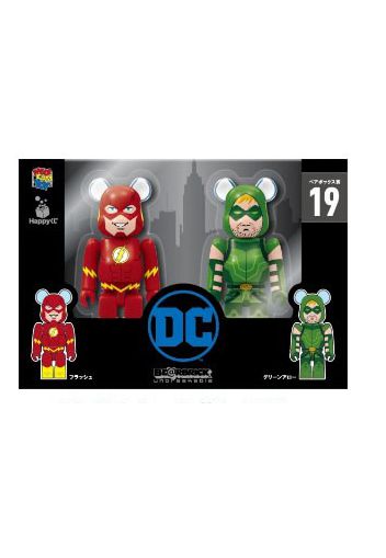 Bearbrick Pair Box Award 19 Flash & Green Arrow 100% (Set of 2)