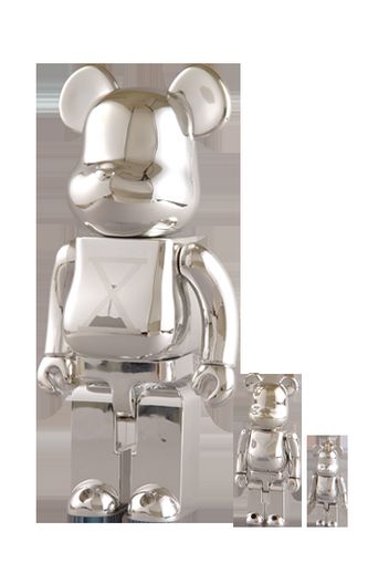 Bearbrick Staple 50%, 100% & 400% Silver