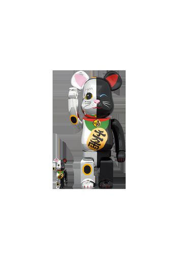 Bearbrick Maneki Neko 100% & 400% Set Silver/Black