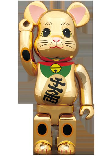 Bearbrick Beckoning Cat 400% Gold