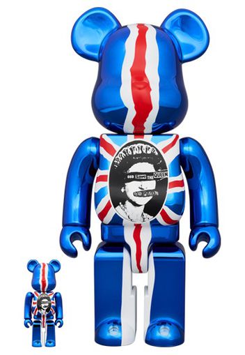 Bearbrick Sex Pistols "God Save The Queen" 100% & 400% Set Chrome