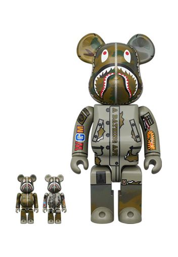 Bearbrick Bape (R) x Alpha Camo Shark 2023 100% & 400% Set