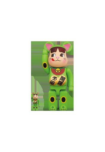 Bearbrick Maneki Neko Pekochan 100% & 400% Set Florescent Green