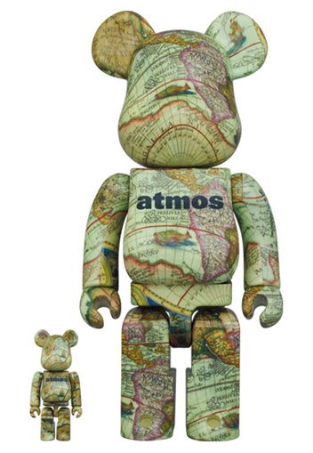 Bearbrick x atmos Aged Map 100% & 400% Set