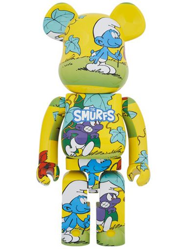 Bearbrick x The Smurfs (The Purple Smurfs) 1000% Yellow