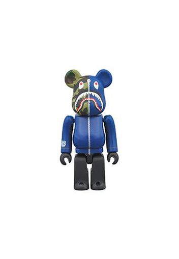 Bearbrick x Bape 1st Camo Shark 100% Navy