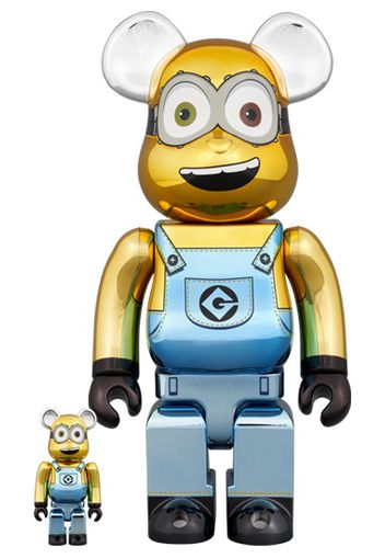 Bearbrick Minions Bob 100% & 400% Set Chrome