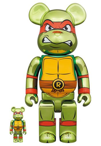 Bearbrick x Teenage Mutant Ninja Turtles Raphael Chrome 100% & 400% Set