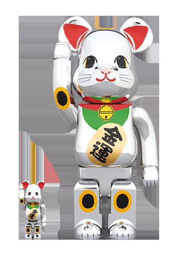 Bearbrick Beckoning Cat Silver Plated Fortune 100% & 400% Set