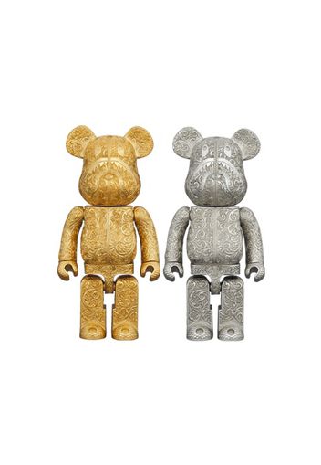 Bearbrick x Royal Selangor x BAPE Shark 400% Set Gold/Silver