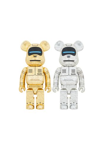 Bearbrick x BAPE x Hajime Sorayama Baby Milo 1000% 2x Set Gold/Silver