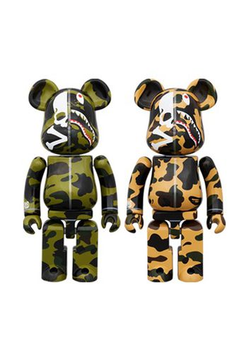 Bearbrick x mastermind vs BAPE Super Alloy 200% Set Green/Yellow