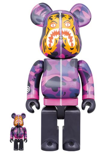 Bearbrick x BAPE Camo Tiger 100% & 400% Set Purple