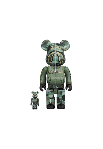 Bearbrick x Bape x Alpha Industries 100% & 400% Set