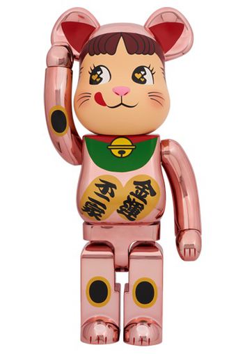 Bearbrick Lucky Cat Peko-chan Money Luck 1000% Peach Gold