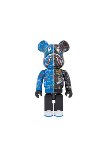 Bearbrick x BAPE Line Camo Shark 1000% Blue/Black