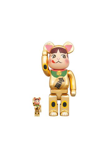 Bearbrick Maneki Neko Peko-chan Money Plating 100% & 400% Set Gold