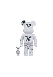 Bearbrick x Nas x APPLEBUM 100% & 400% Set White