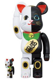 Bearbrick Lucky Cat Money Luck White x Blessing Black 100% & 400% Set