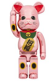 Bearbrick Lucky Cat 10 Pink Gold Plated