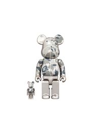 Bearbrick x BAPE Camo Shark 100% & 400% Set Silver