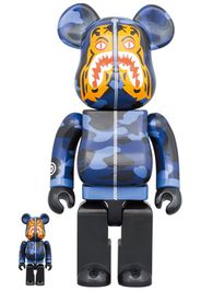 Bearbrick x BAPE Camo Tiger 100% & 400% Set Blue