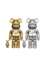 Bearbrick x BAPE x Hajime Sorayama Camo Shark 100% & 400% 4-Pc Set Gold & Silver