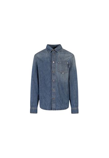 Bottega Veneta Light Washed Denim Relaxed Fit Shirt Mid Blue