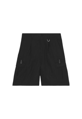 Burberry D-Ring Detail Cotton Gabardine Cargo Shorts Black