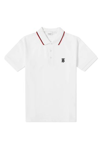 Burberry Logo Embroidered Polo White